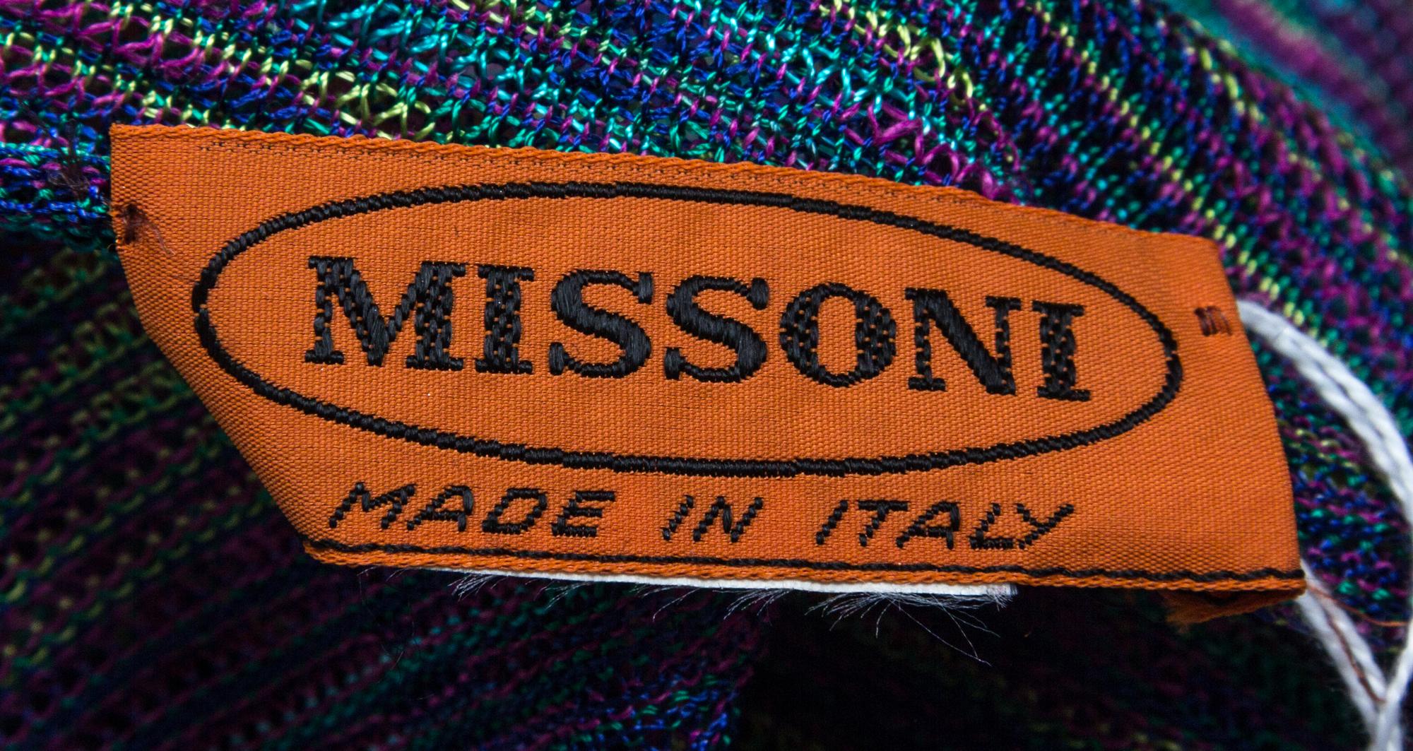 A Missoni Multicolor Striped Knit Top, Size 38.