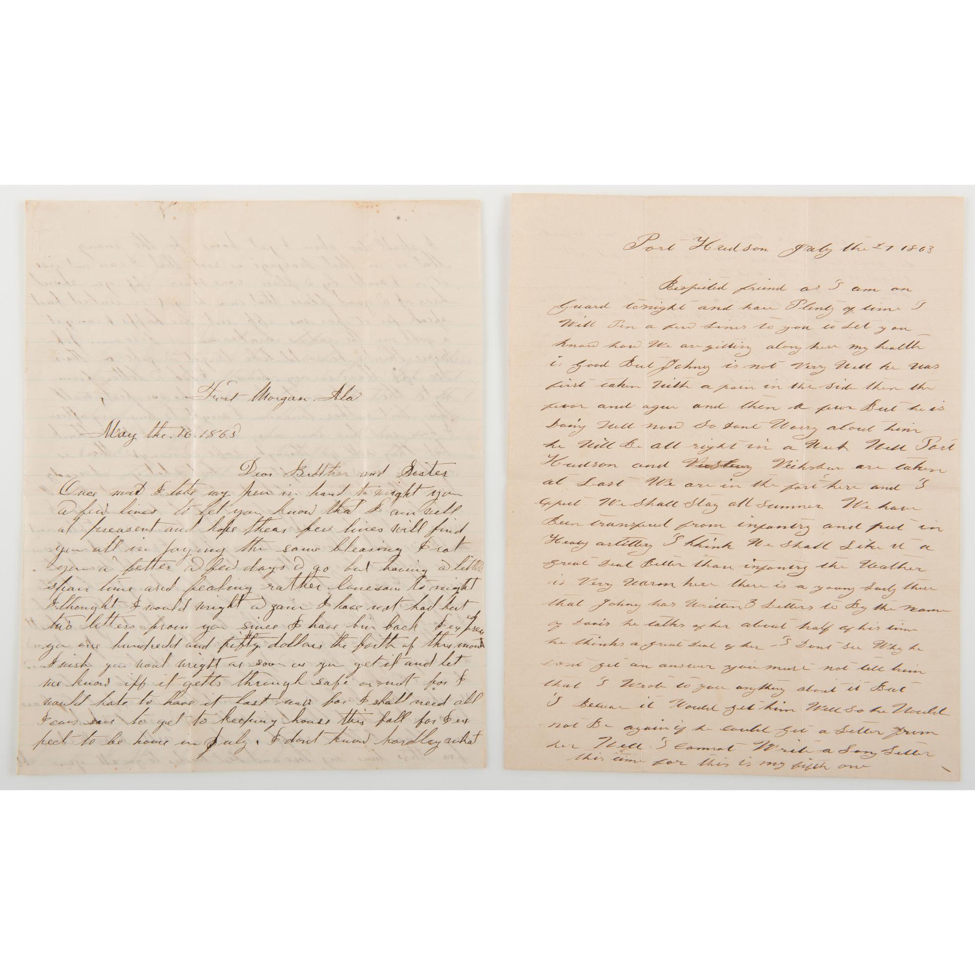 Civil War Archive of John McGraw, 6th Michigan Infantry, Incl. Correspondence from New Orleans and Vicksburg