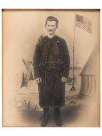 [CIVIL WAR]. Charcoal portrait of a 140th New York Volunteer Infantry soldier.
