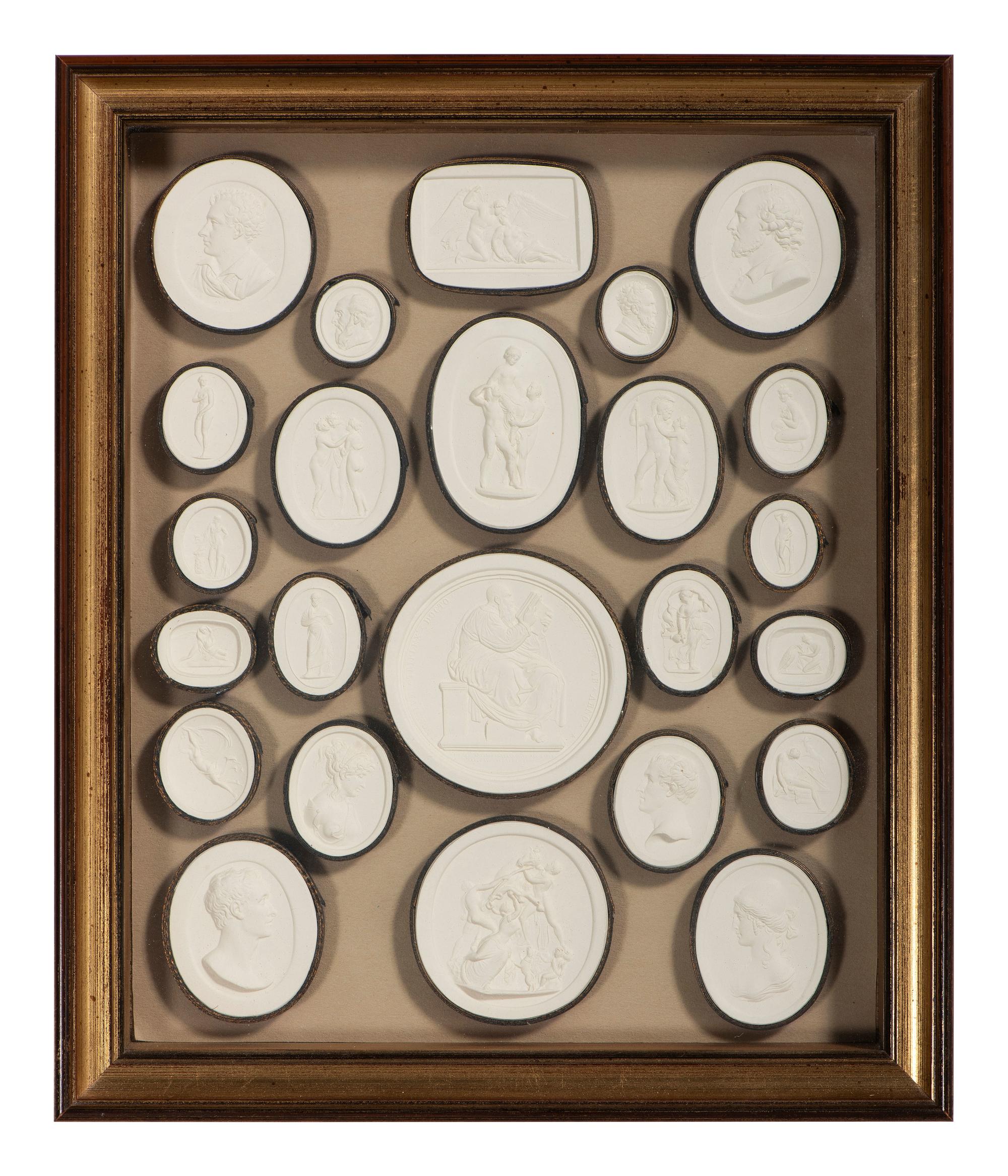 Four Framed Groups of Grand Tour Plaster Intaglios