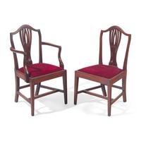 A Set of Seven Southern Federal Mahogany Dining Chairs