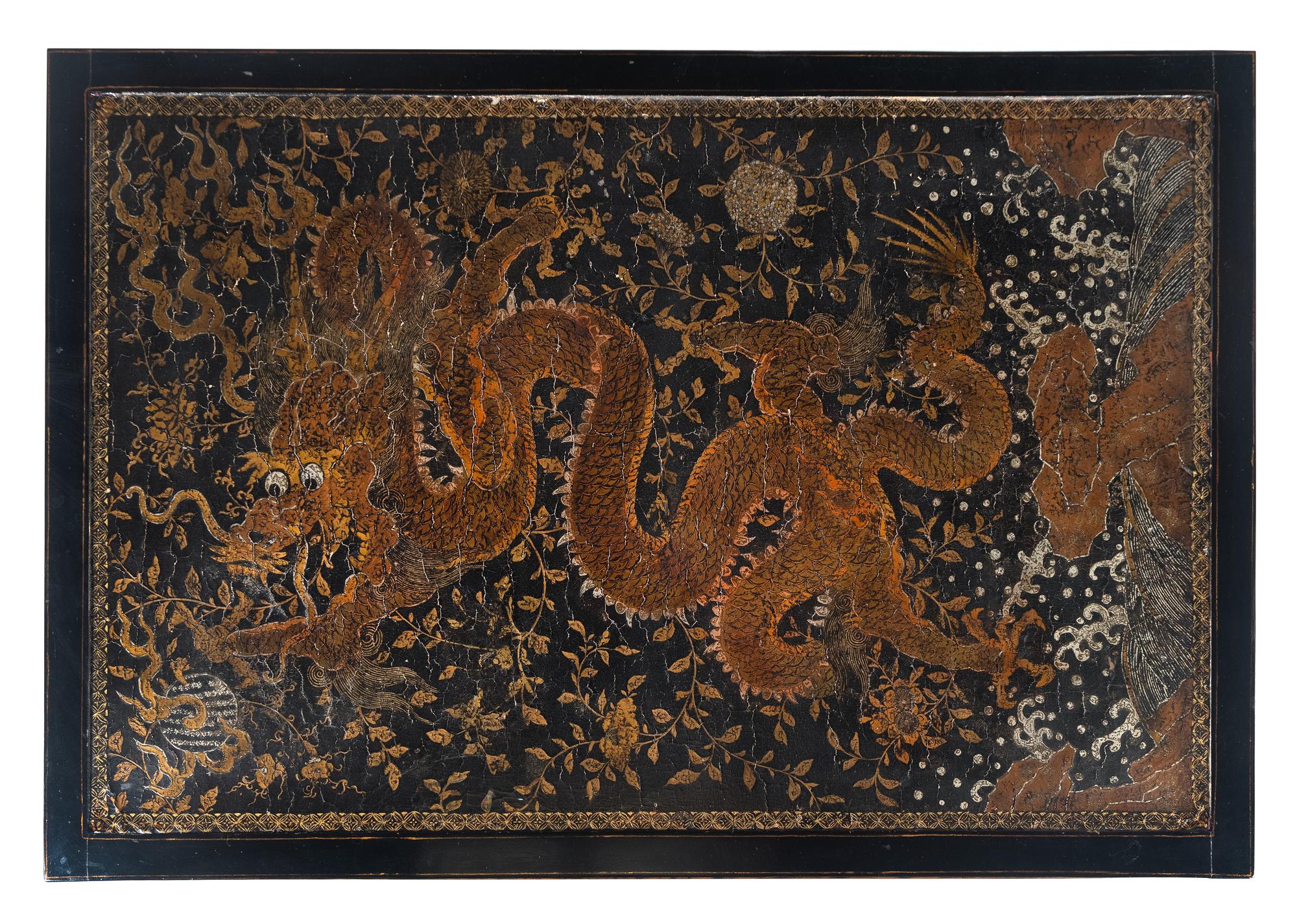 A Chinese Lacquer-Inset Low Table