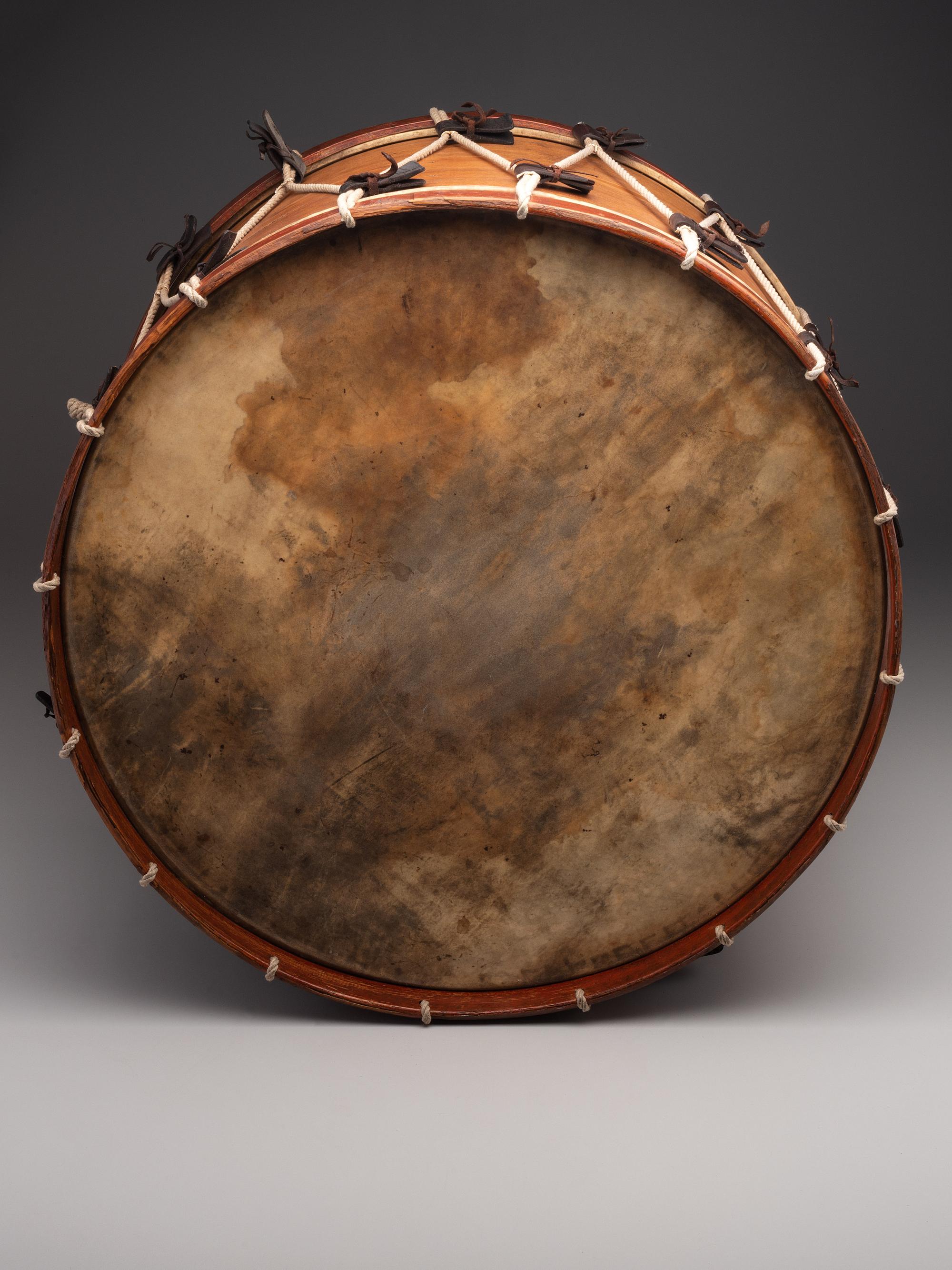 [CIVIL WAR]. Regulation US Infantry bass drum with beater. Manufactured by Horstmann Brothers Co., Philadelphia.
