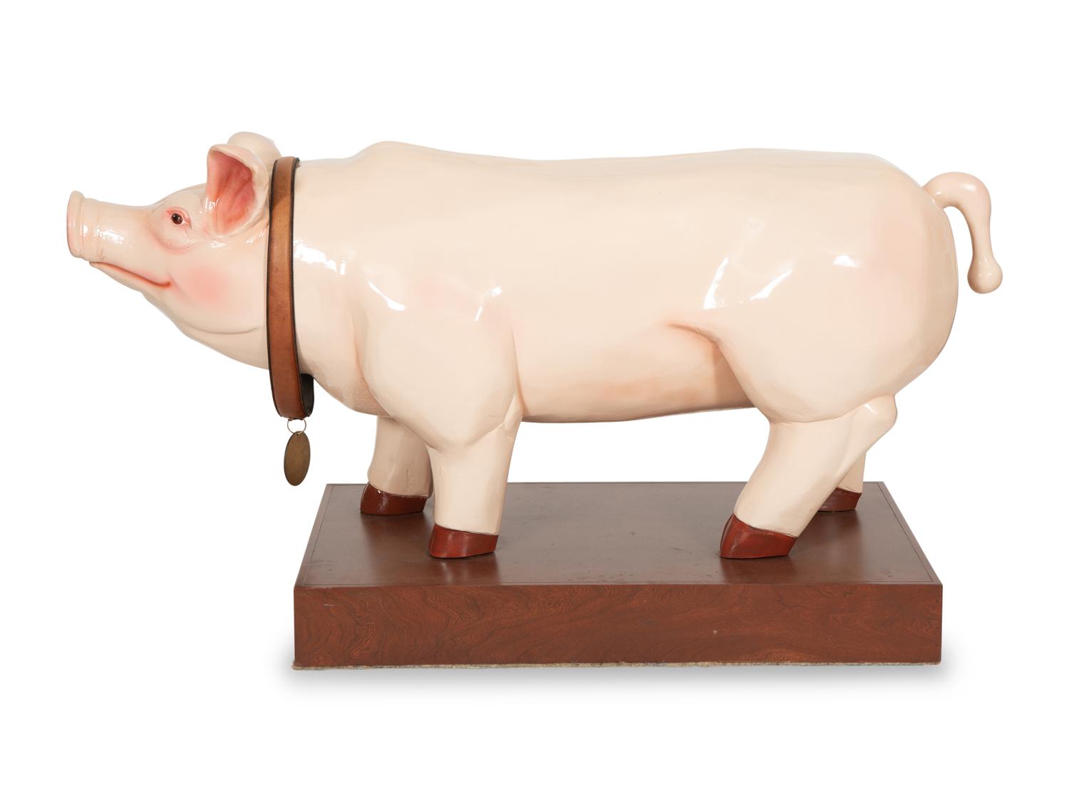 A FAO Schwarz Life Size Wilbur Piggy Bank