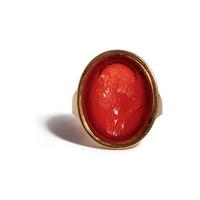 A Neoclassical Gold and Carnelian Finger Ring with a Portrait Bust of Homer