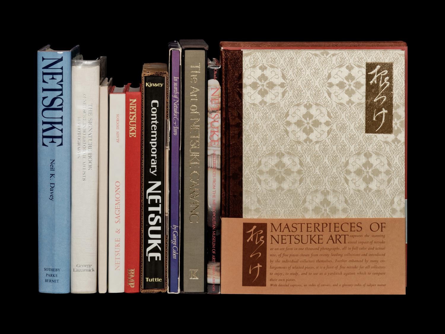 [NETSUKE] A group of works about Japanese Netsuke, Inro and Ojime, comprising: