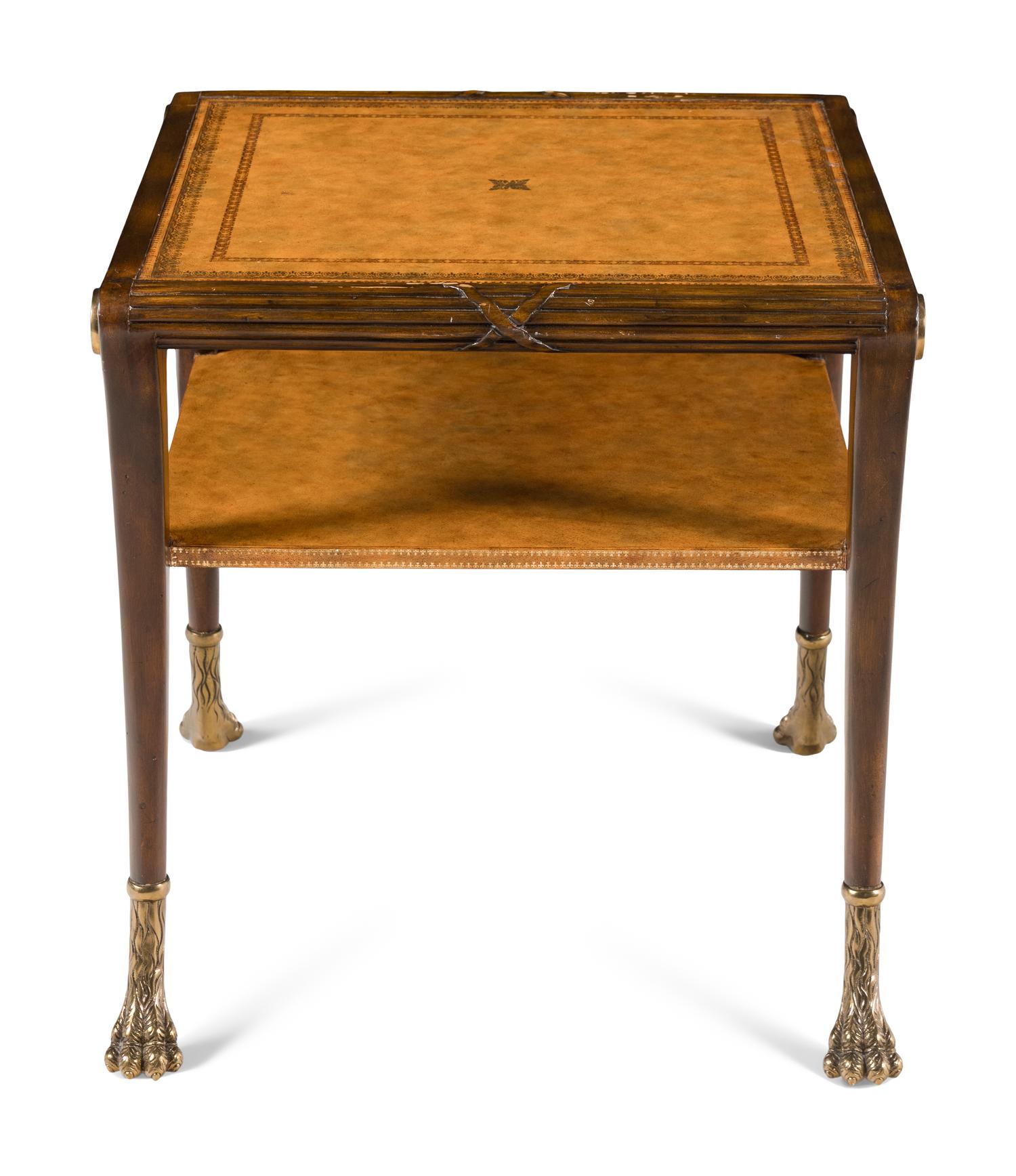 A Regency Style Gilt Bronze Mounted Mahogany Side Table