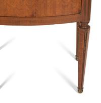A Pair of Italian Gilt Metal Mounted Fruitwood Commodini with Marble Tops