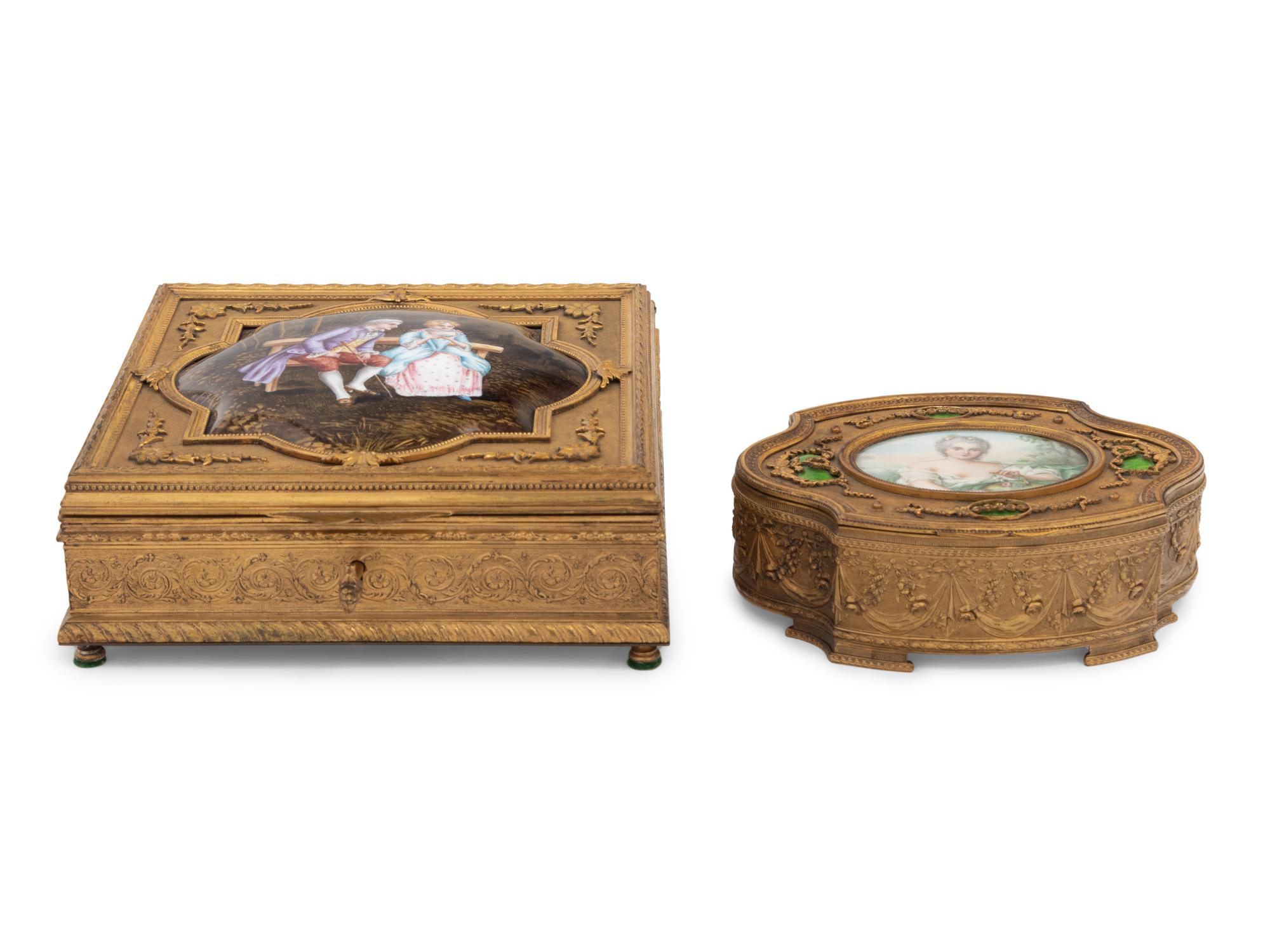 Two French Gilt Metal Boxes