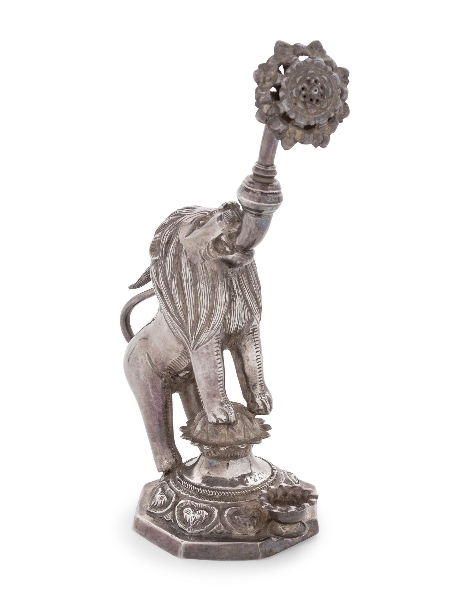 An Indian Silver Rosewater Sprinkler