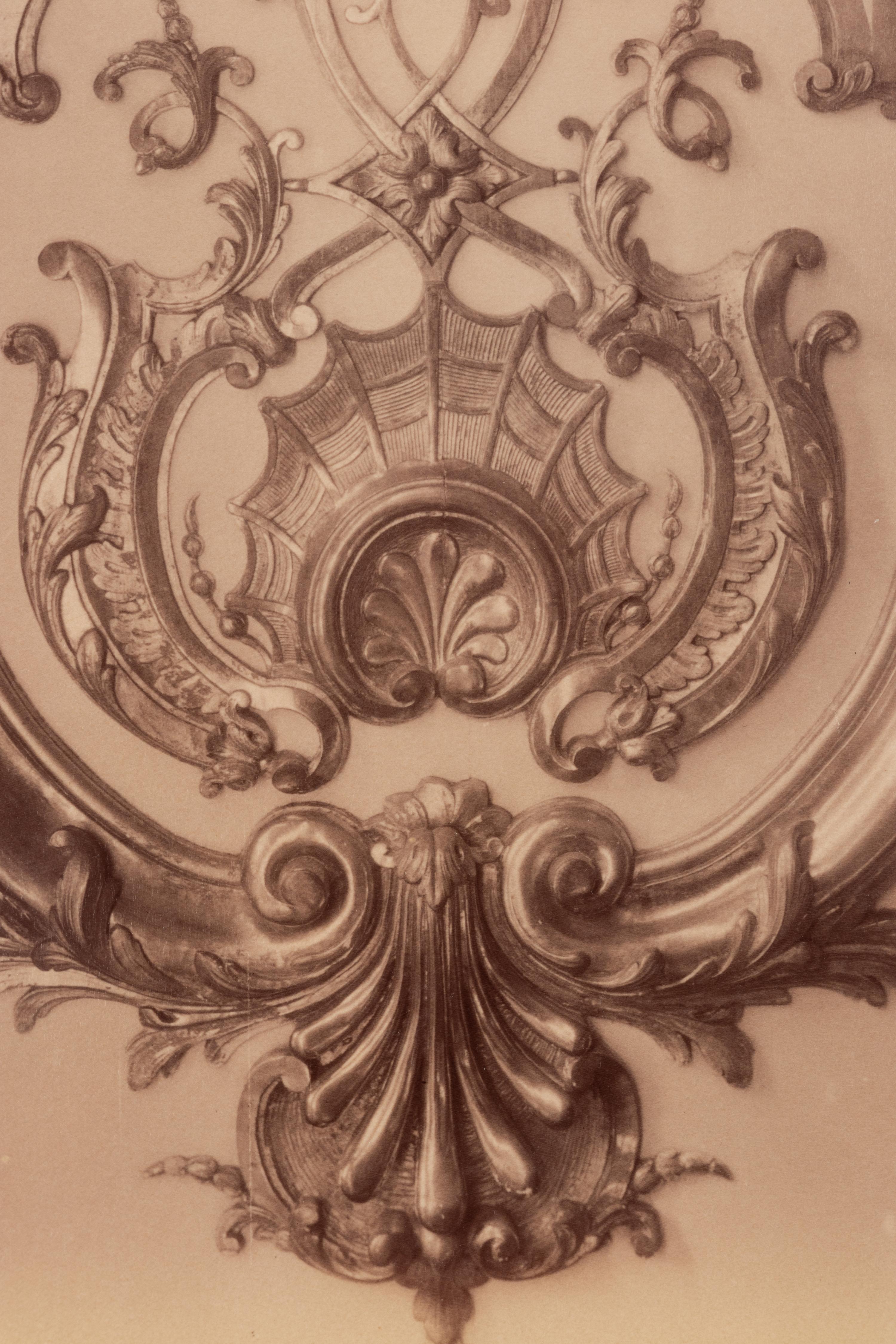 A group of six photographs depicting early 20th Century Parisian architectural details (Saints-Gervais-et-Protais, 1903-1904; Ambassade d'Autriche, 57 rue de Varenne, 1905; La Monnaie-quai Conti [5234], 1905-1906; Hôtel de Roquelaure, boulevard Saint-Germain, 246, 1905-1906; Hôtel de la Duchesse, de Narbonne, rue Varenne 45, 1907; [Cluny–Diane Chasseresse. Art Français. École J. Goujon], 1911)