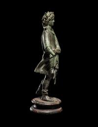 A Roman Bronze Lar with Copper Inlay