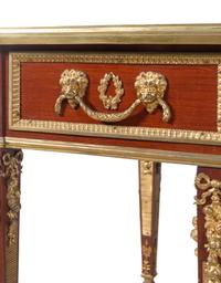A Louis XVI Style Gilt Bronze Mounted Mahogany Bureau Plat After the Model by Guillaume Benneman