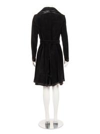 Gucci Suede and Leather Trimmed Coat with Belt, 1970s