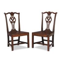 A pair of Chippendale walnut hall chairs massachusetts or rhode island, late 18th century