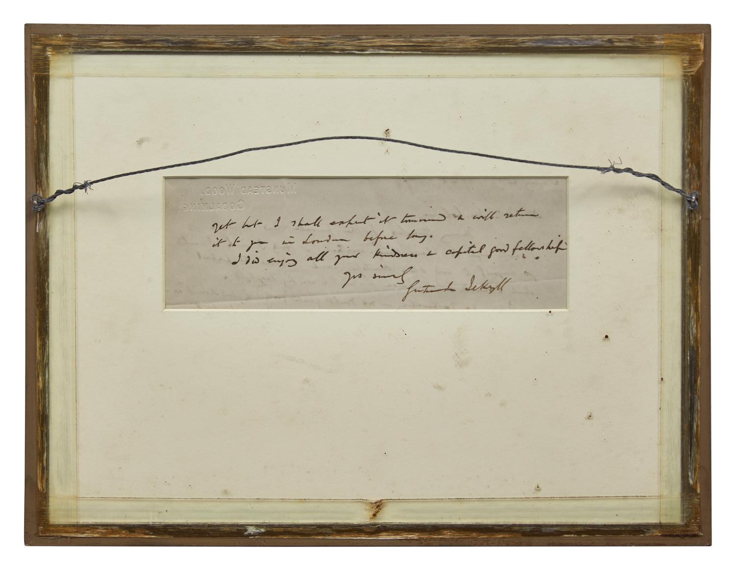 [Gardening] Jekyll, Gertrude. Group of Three Autograph Letters, signed, to artist William Nicholson