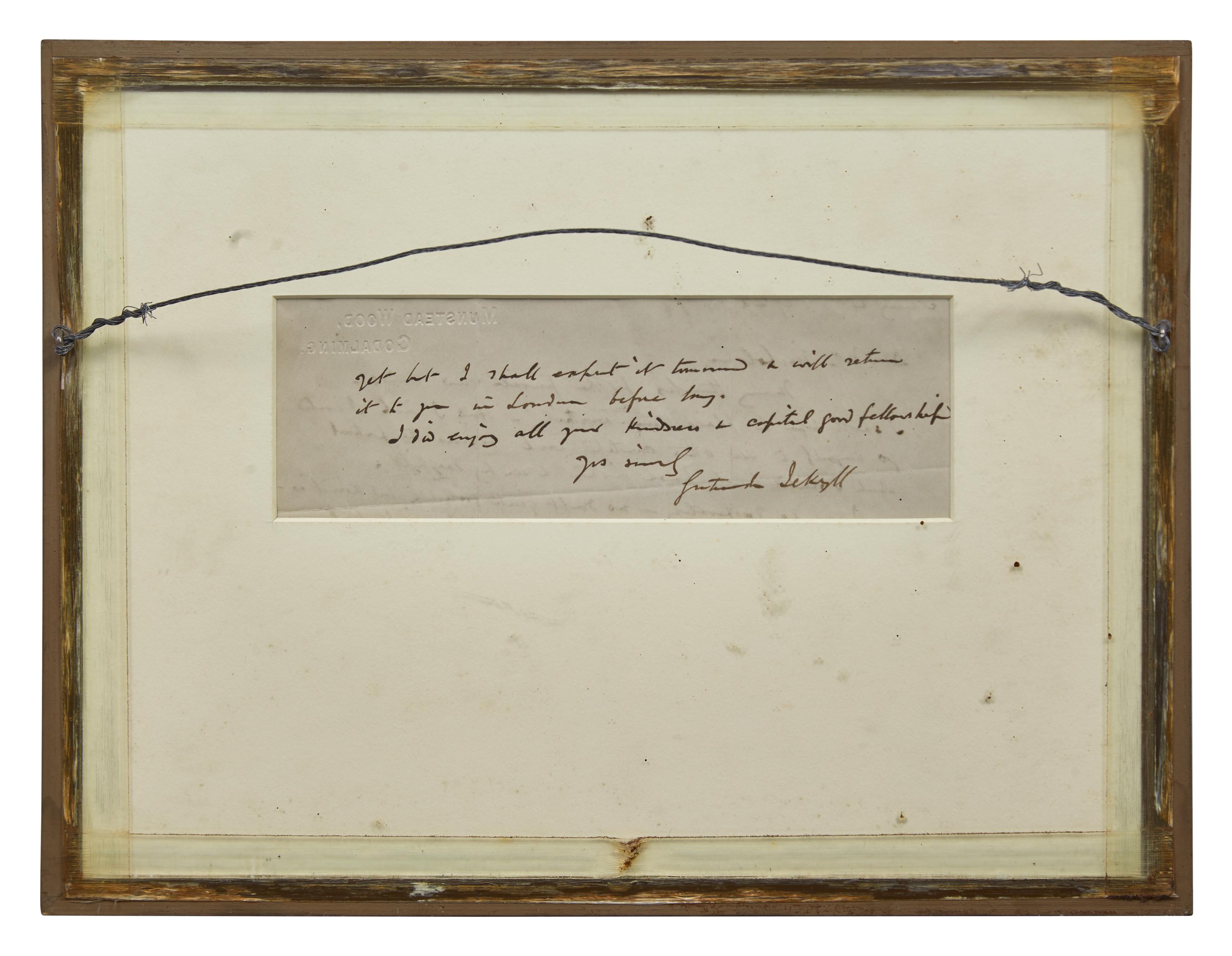 [Gardening] Jekyll, Gertrude. Group of Three Autograph Letters, signed, to artist William Nicholson