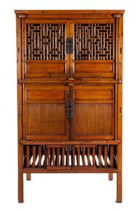 A Chinese Softwood Cabinet Height 77 1/2 x width 43 x depth 28 3/8 inches.
