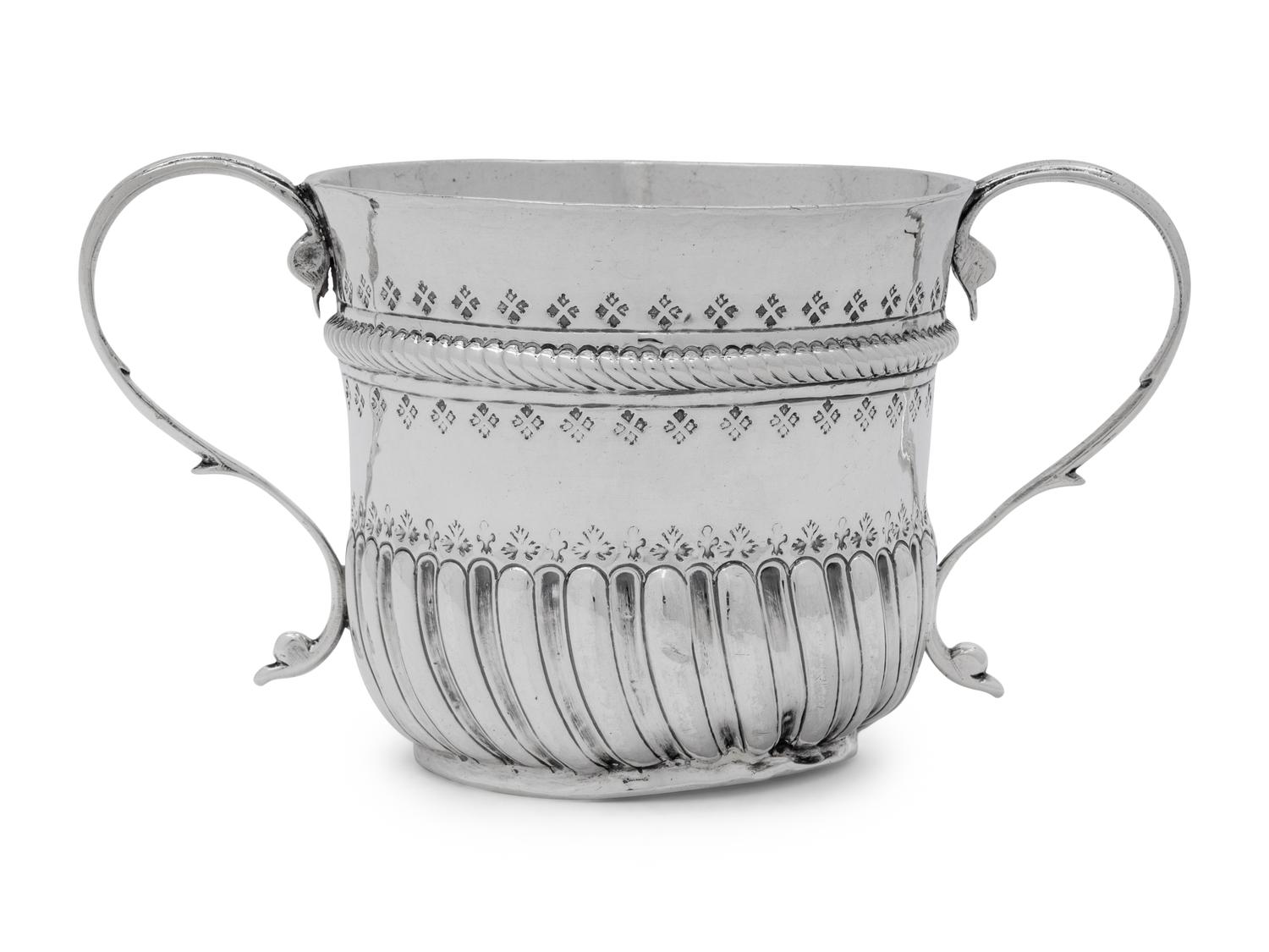 A George I Britannia Silver Caudle Cup