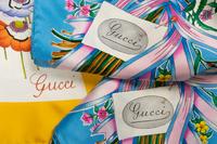 Three Gucci Silk Scarves, 1970-80s