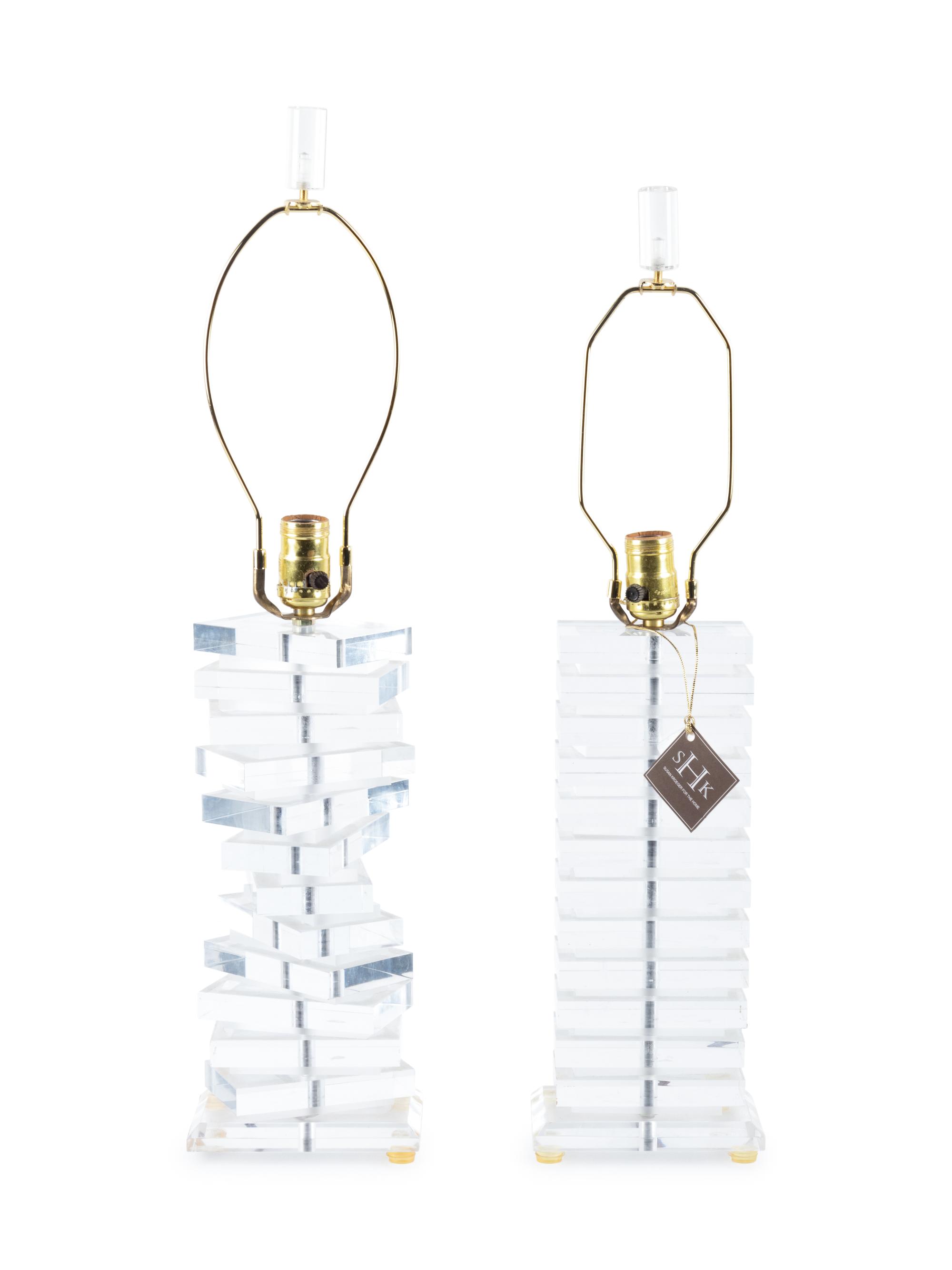 A Pair of Contemporary Acrylic Table Lamps