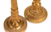 Two Pair of Charles X Gilt-Bronze Candlesticks — 19TH CENTURY
