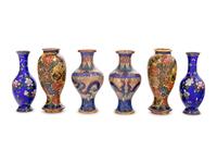 Three Pairs of Cloisonné Vases