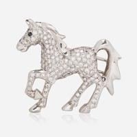 A Platinum and Diamond Brooch