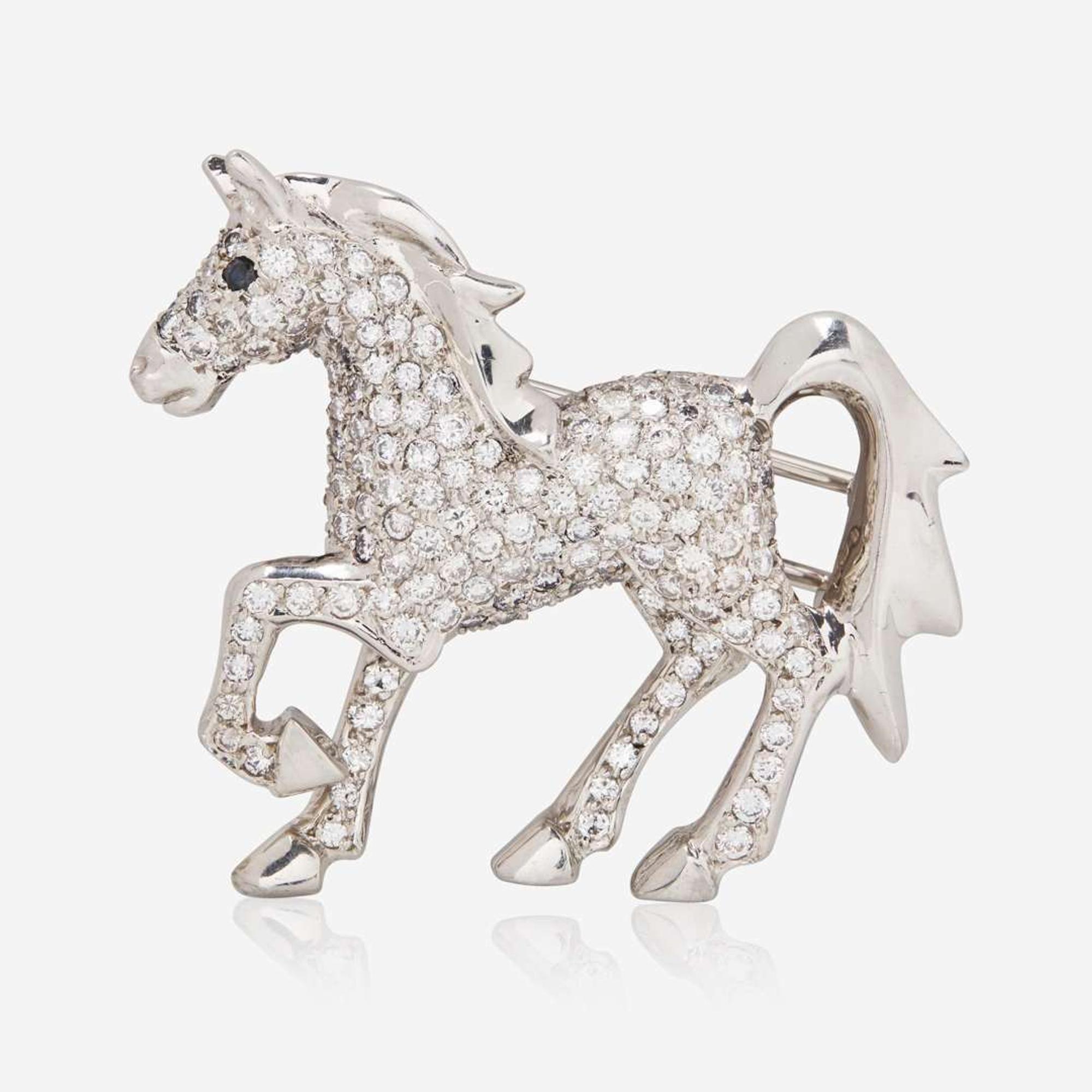 A Platinum and Diamond Brooch