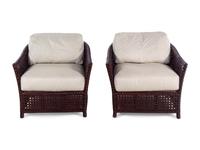 A Pair of McGuire Rattan Lounge Chairs