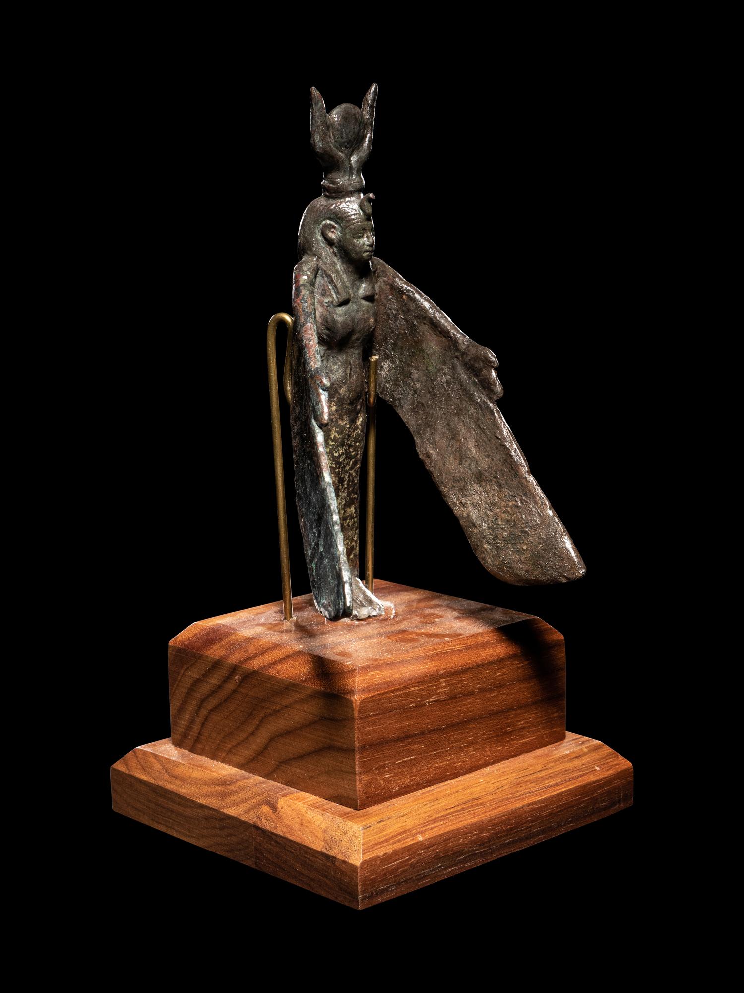 An Egyptian Bronze Winged Isis