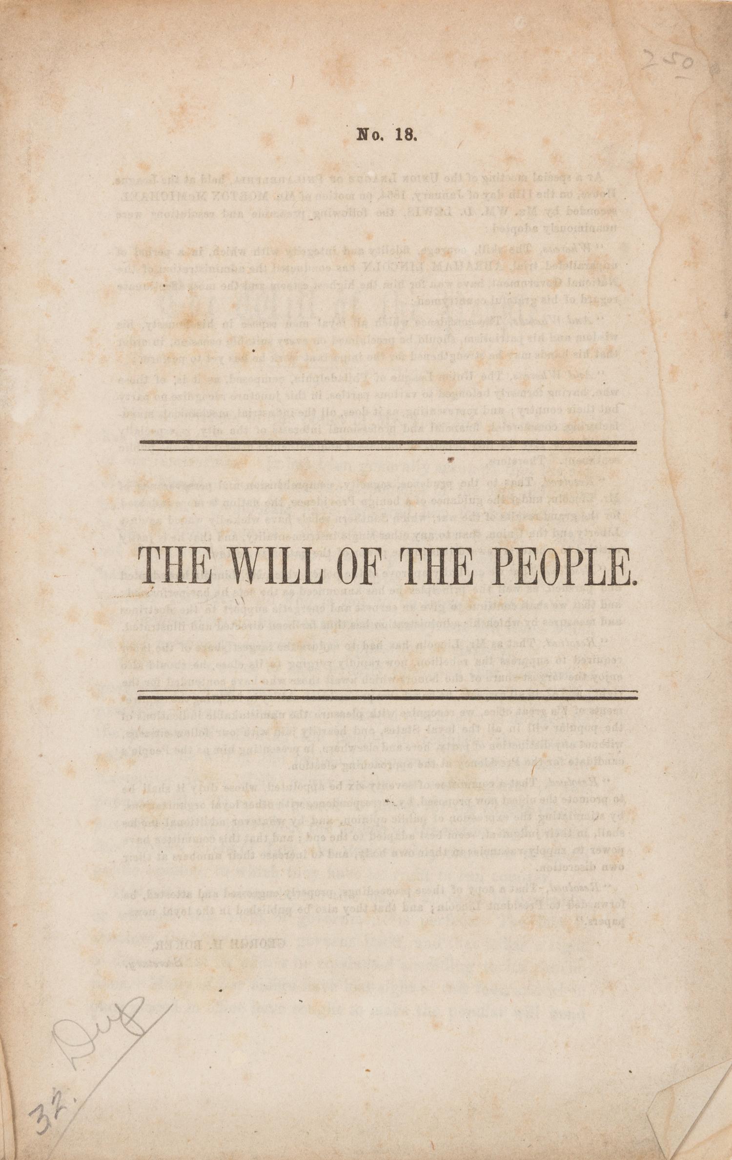 [LINCOLN] - [BOKER, George H.]