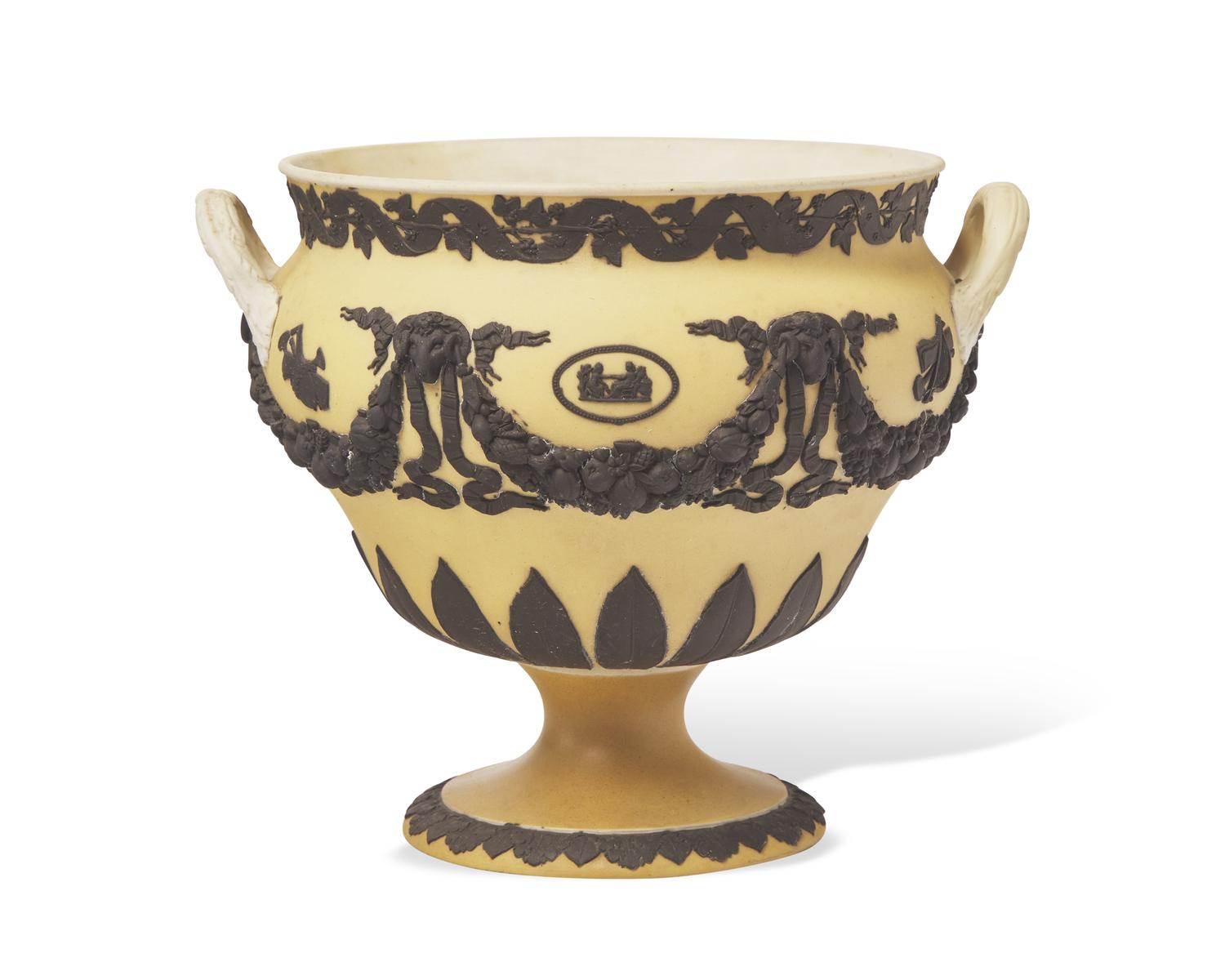 A Wedgwood Yellow and Black Jasperware Bowl