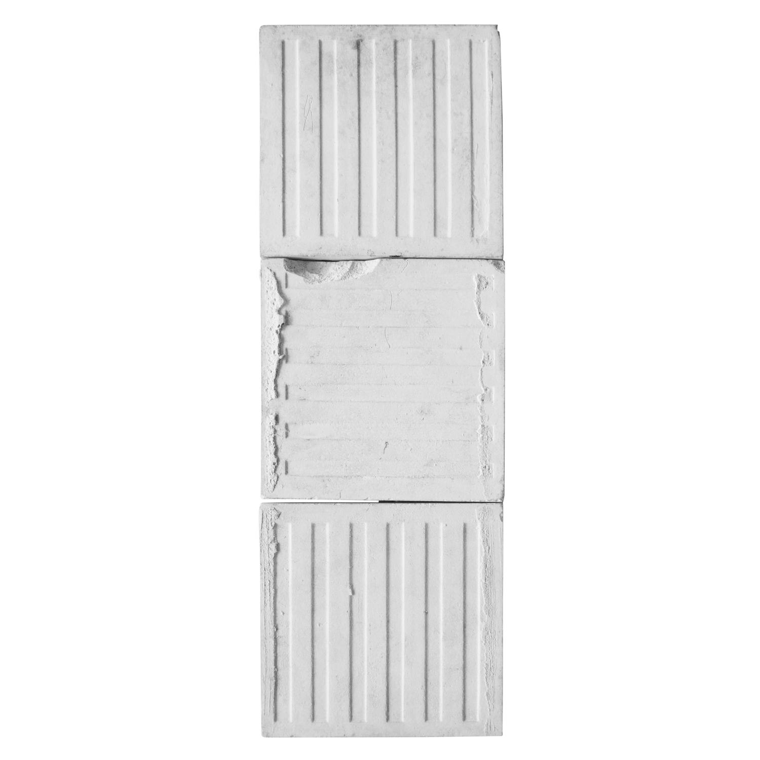 A Three Piece Glazed Ceramic Tile Set by Hamilton Tile Works 6" W x 1" D x 18" H — United States, 19th Century
