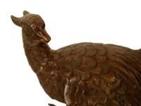 A Pair of Patinated Bronze Figures of Pheasants — 20th Century