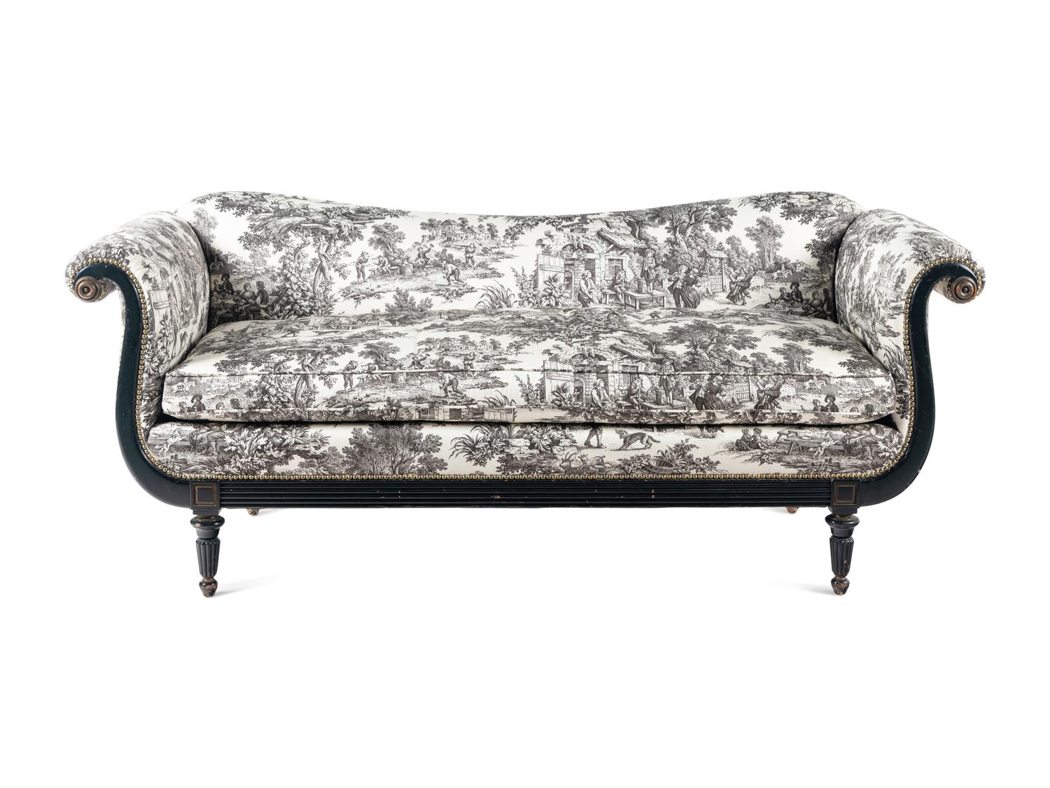 A Regency Style Green Painted Sofa