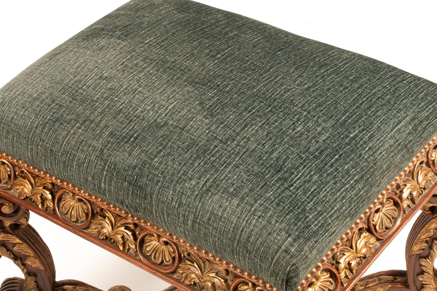 A Pair of Regence Style Parcel Gilt Benches