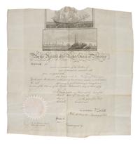 TAYLOR, ZACHARY (1784-1850). Unissued ship's pass document signed ("Z Taylor") as President. N.p., n.d.