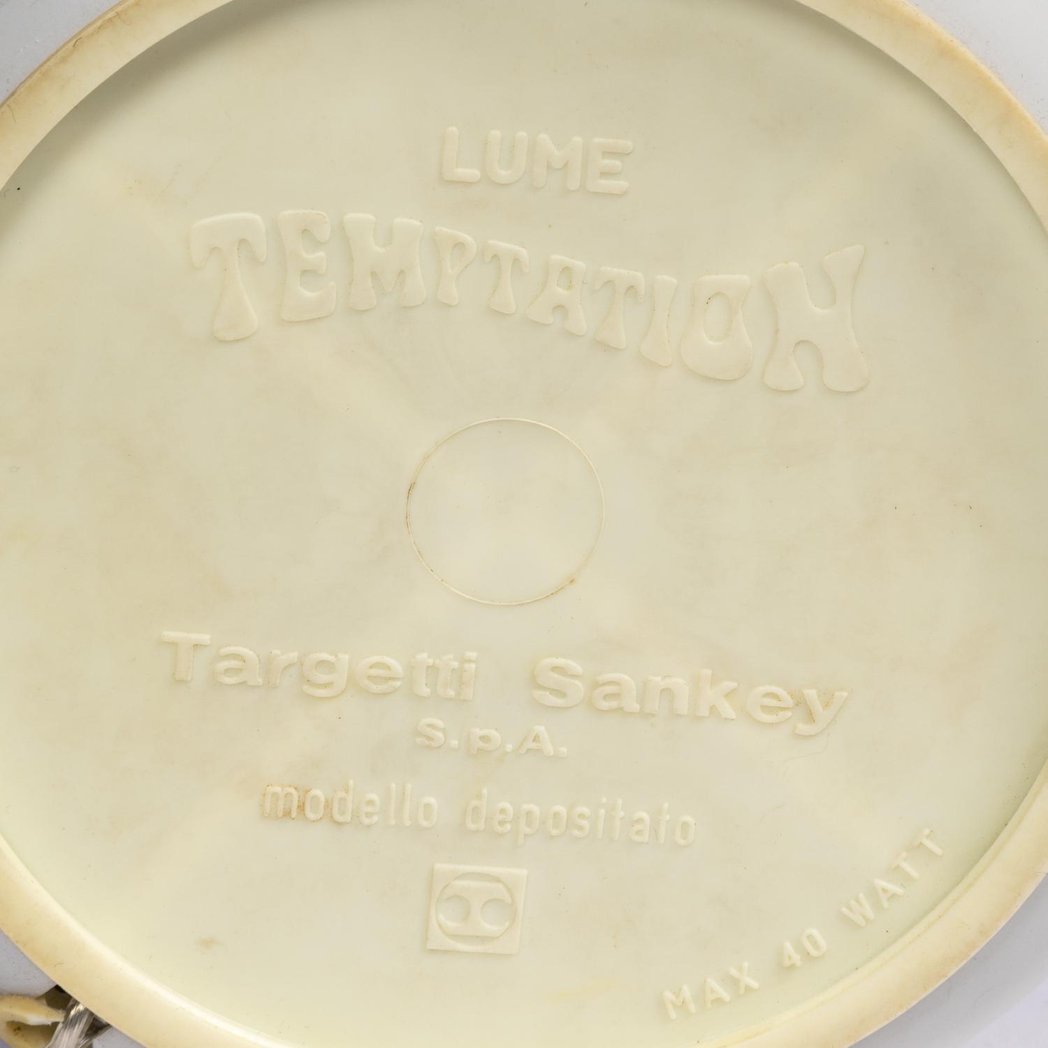 A Pair of Targetti Sankey Temptation Glass and Ceramic Table Lamps