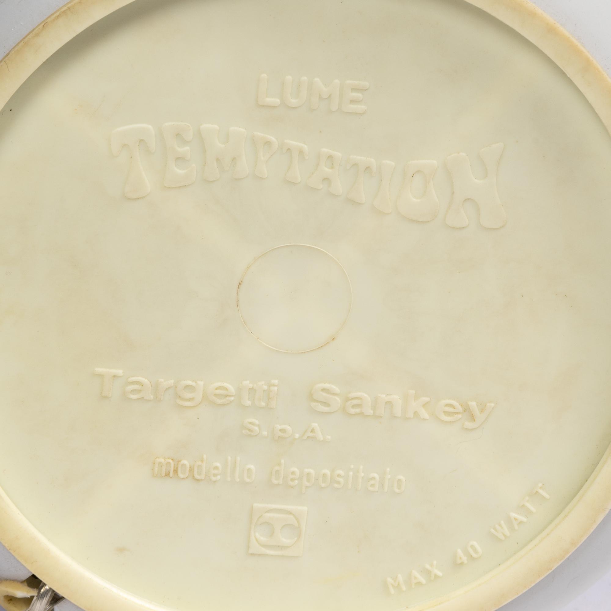 A Pair of Targetti Sankey Temptation Glass and Ceramic Table Lamps