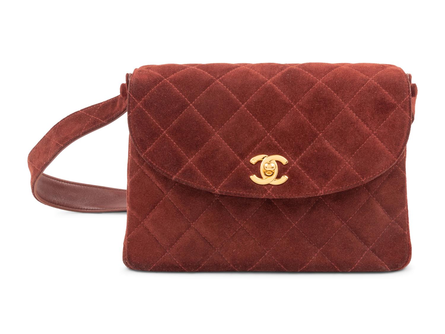Chanel Quilted Suede Flap Bag, 1996-97