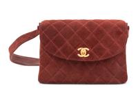 Chanel Quilted Suede Flap Bag, 1996-97