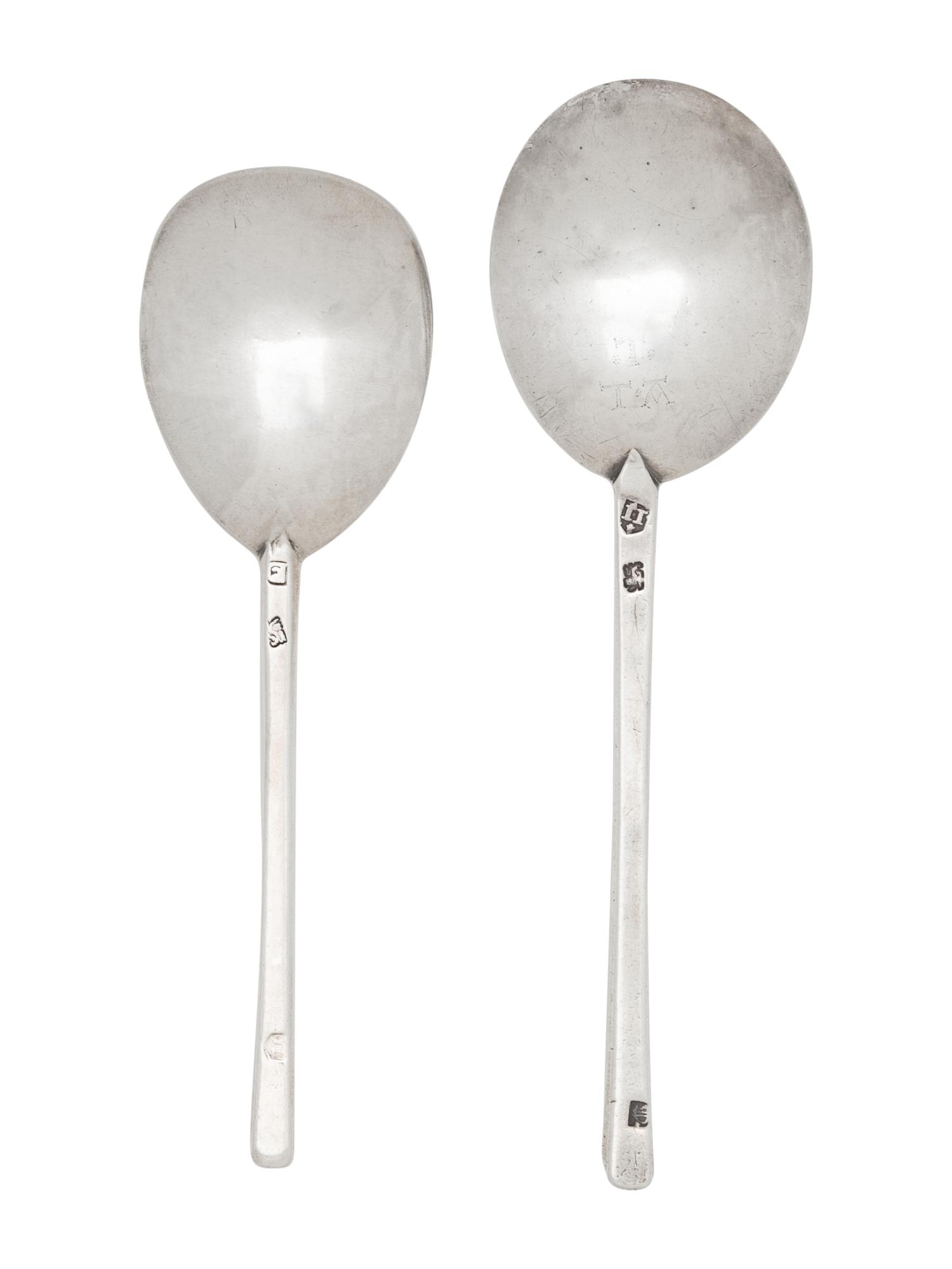 Two English Silver Slip Top Spoons