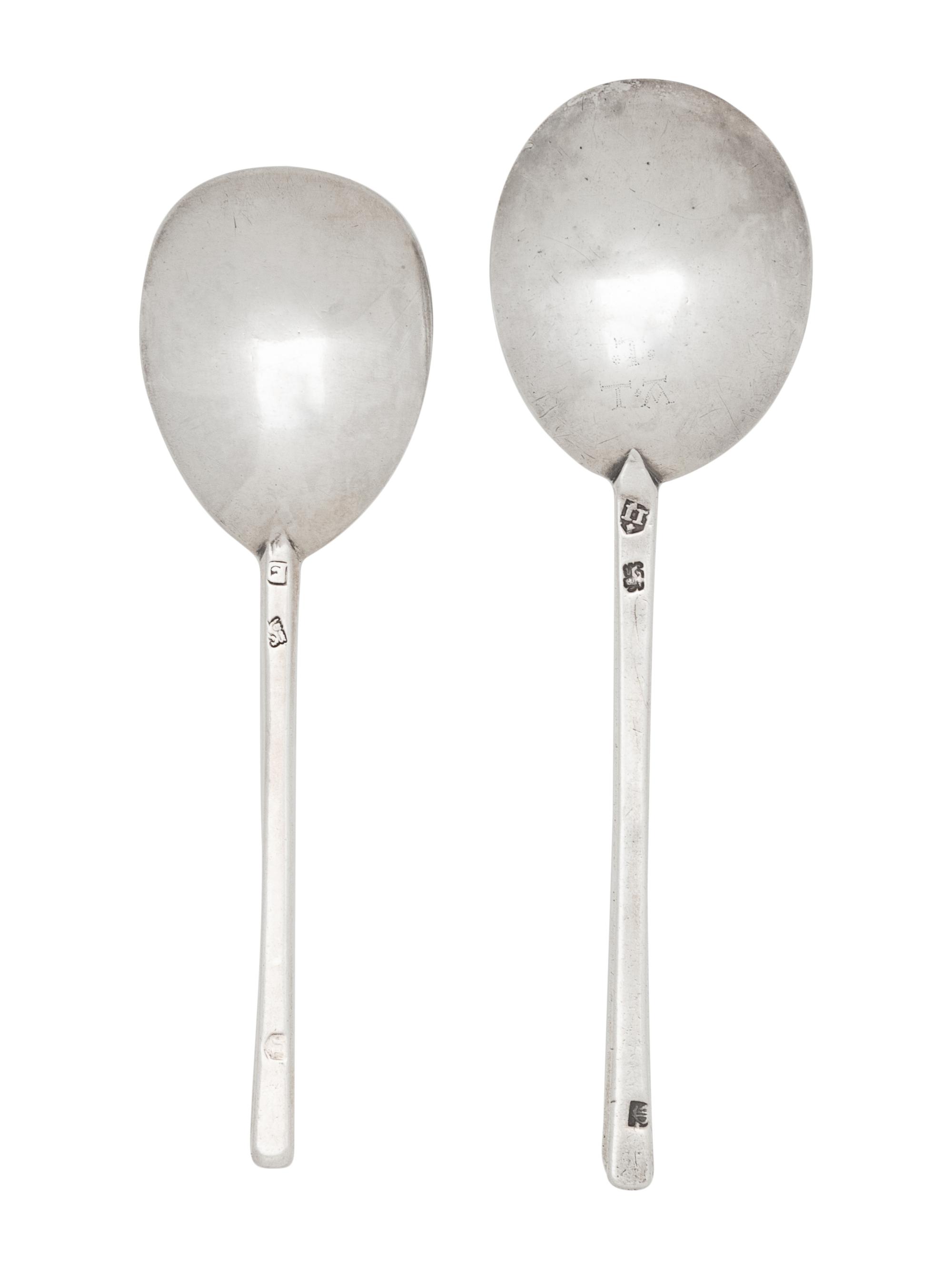 Two English Silver Slip Top Spoons