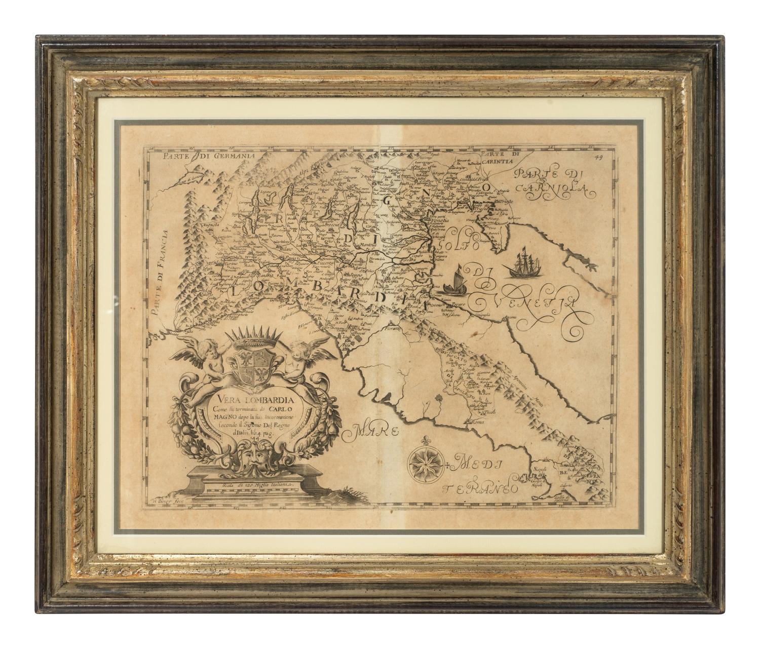 An Engraved Map of Lombardy