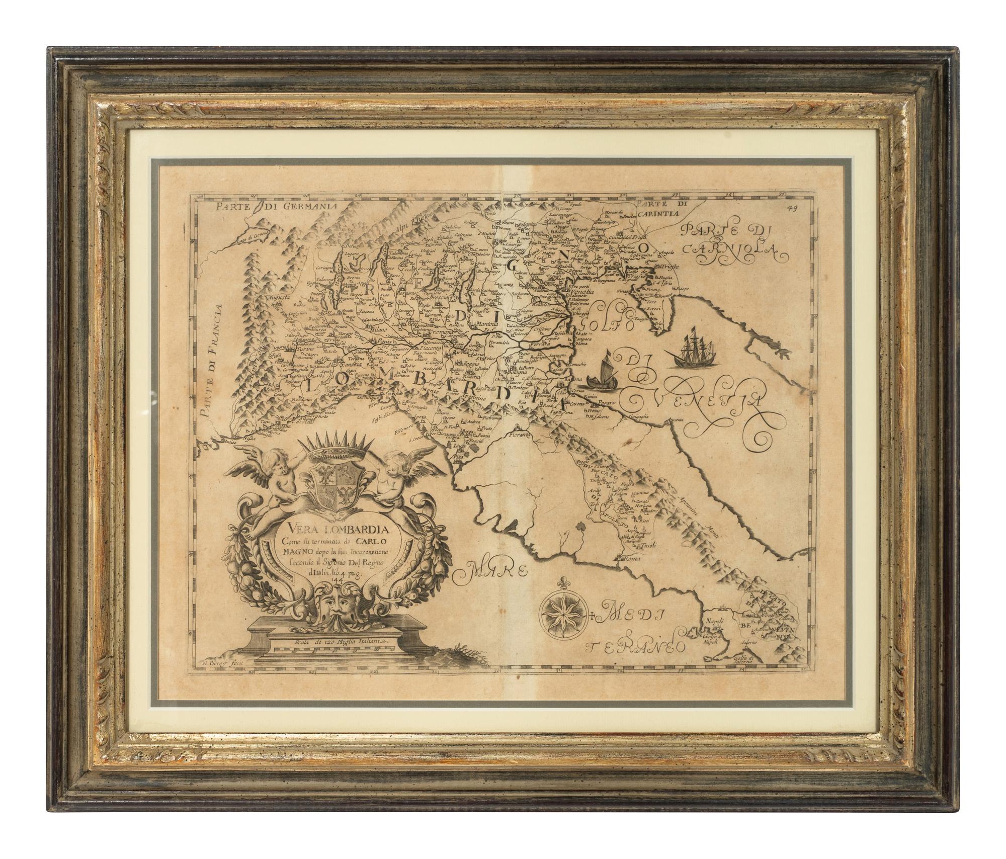 An Engraved Map of Lombardy