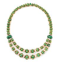 An 18 Karat Yellow Gold, Platinum, Diamond and Enamel Necklace, David Webb, 130.90 dwts.