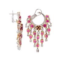 RUBY AND DIAMOND EARCLIPS