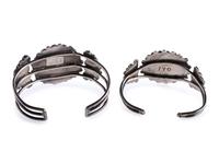 Navajo or Zui Silver Wire Cuff Bracelets, with Tuquoise Clusters