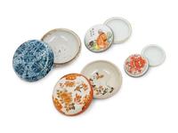 Three Chinese and One Japanese Porcelain Seal Paste Boxes